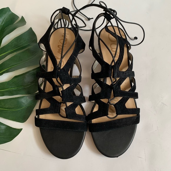 Shoes - Sam Edelman adrella suede strappy lace up sandals